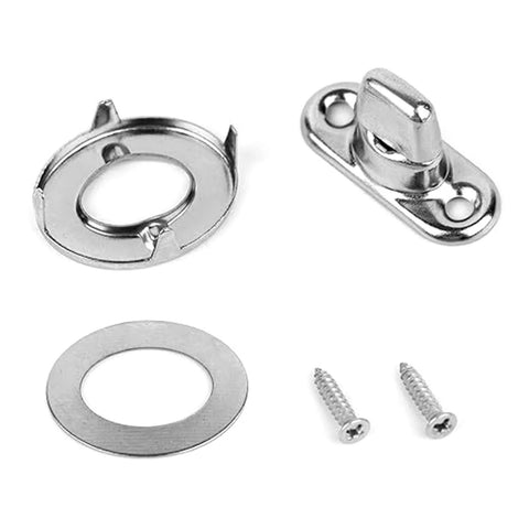 Stainless steel twist-lock fastener set for canvas and marine use: round retainer, base, washer, and screws (20 pcs)