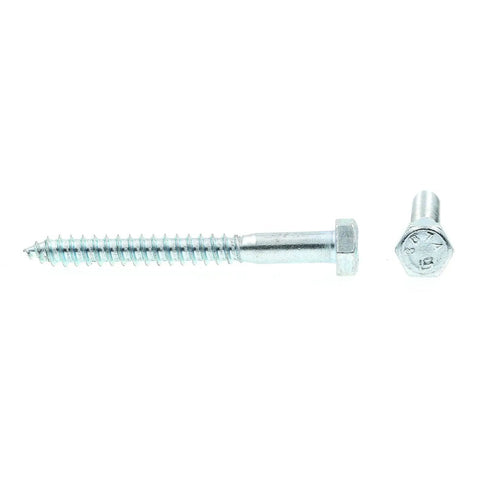 Heavy Duty 5/16 Inch By 3 Inch Hex Lag Screws For Decks And Wood Projects With Deep Wood Threads And No Nut Required In A307 Grade Zinc Plated Steel Pilot Hole Necessary 50 Pack Prime Line 9055705