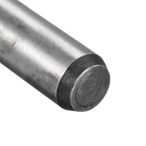 Close-up of Three Sixteenth Inch By Two Inch Dowel Pins In Heat Treated Alloy Steel showing polished surface and bright finish.