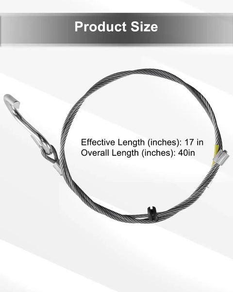 Trailer Breakaway Cable Assembly For A-60 Brake Actuator Disc And Drum, 17 Inch Effective Length And 40 Inch Total, shown coiled