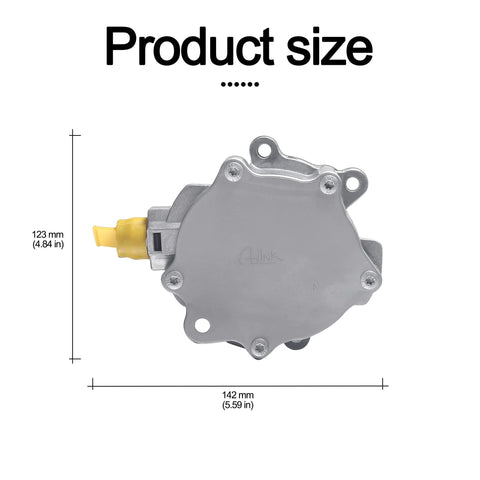 Brake booster vacuum pump, aluminum housing with yellow connector, AULINK automotive replacement part