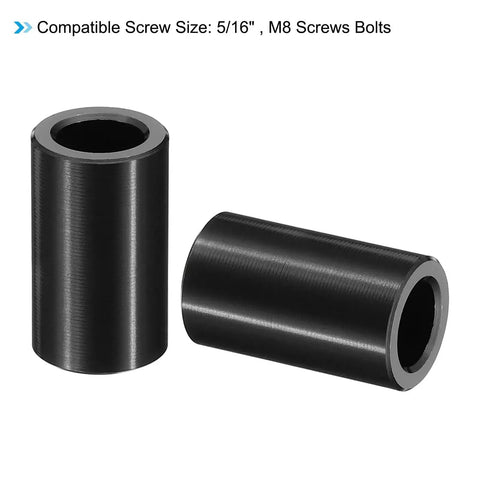 Five Pack M8 Aluminum Spacers Round Screw Standoff One Inch Long One Half Inch Outer Diameter Fits Five Sixteenth Inch Or M8 Bolts