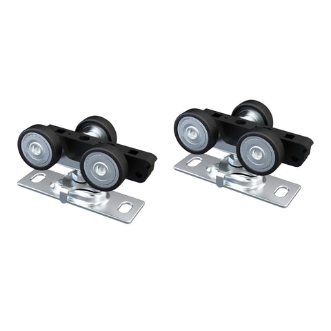 Heavy Duty Pocket Door Roller Assembly Kit With Top Mounted Hangers For Sliding Doors Fits 1 To 1-3/4 Inch Door Panels with dual rollers