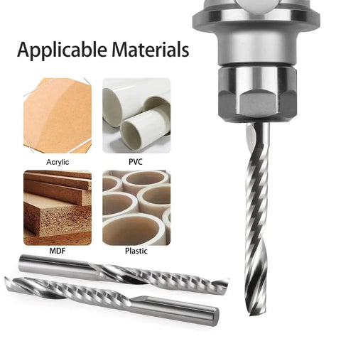 O Flute End Mill One Eighth Inch Shank One Sixteenth Inch Cutting Diameter Carbide CNC Router Bit for acrylic, PVC, MDF, and plastic