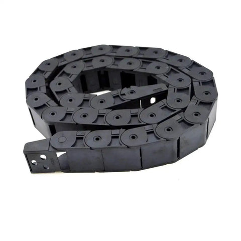 1 Meter Black Plastic Cable Drag Chain With R38 Bend Radius And 18x50mm Inner Size, Semi Enclosed One Side Open Wire Carrier