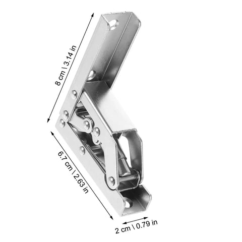 2 Pack Hidden Folding Cabinet Hinges For Furniture, metal hinge with dimensions 8x6.7x2 cm, invisible bracket for doors and tables
