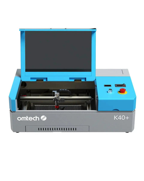 Front view of Powerful 45W CO2 Laser Engraver For Home Use And Hobbyists, 12x8 Inch Desktop Laser Cutter, OMTech K40 Plus Style