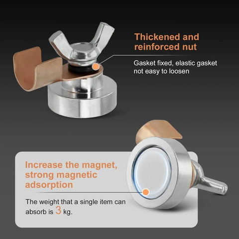 Magnetic Grounding Clamp For Welding With Strong Large Suction Magnet Head And Copper Tail Ground Connection close-up view