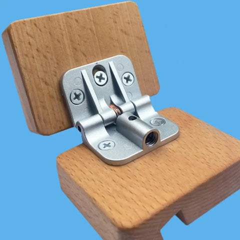 GOOHOCHY adjustable torque cabinet hinge, zinc alloy, silver; installed on wooden cabinet door.