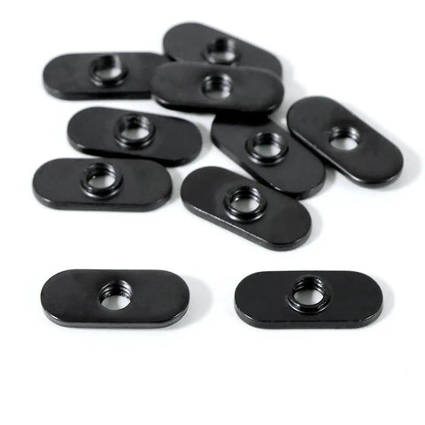 1/4-20 Threaded Centered Slide In T Nuts For 10 Series Aluminum Extrusion Rails, zinc-plated steel, pack of 100.