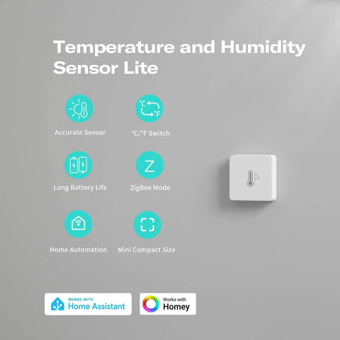 Zigbee Temperature And Humidity Sensor Lite 3 Pack For Smart Home Smart Thermometer And Hygrometer features and specs.