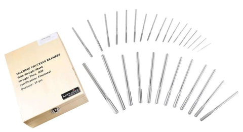 Chucking Reamer Set 29 Piece HSS Straight Flute Right Hand Cut One Sixteenth To One Half Inch Increments with case