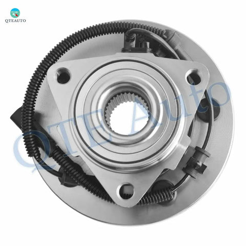 Front view of a Beefed Up Pair Of Front Wheel Hub Bearing Assemblies For 2006 2007 2008 2009 Dodge Ram 1500 With 4 Wheel ABS 5 Stud Wheels 2 Pack Replacement Front Hub Kit