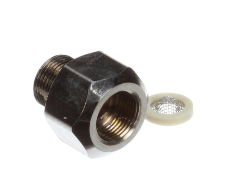 Compression check valve assembly, 3/8 inch, metal hex-nut body with threaded ends