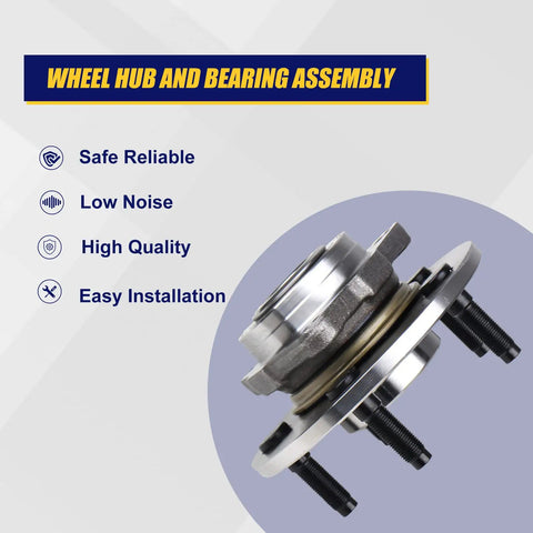 Front Wheel Bearing Hub Assembly 2 Pack For Dodge Ram 1500 2002 To 2008 Ready To Roll Front Hub Bearing 515072 side view