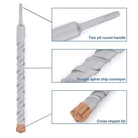 One And Three Eighths Inch SDS Plus Rotary Hammer Drill Bit With Carbide Tip For Concrete Masonry Stone Brick And Cement Anchoring Fence Panel Installations And General Masonry Work Fits SDS Chuck Heavy Duty Long Life Bit For Repeated Drilling