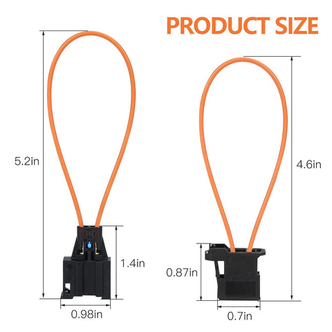 Mellbree 2-pack fiber optic bypass loop adapters; male and female connectors with orange loops, black housings.