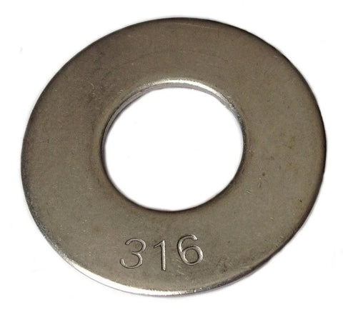 316 stainless steel flat washer, 3/8 in size, silver metal