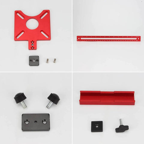 Versatile 24 Inch 4 In 1 Router Milling Groove Bracket With Aluminum Alloy Circle Cutting Jig parts layout on display