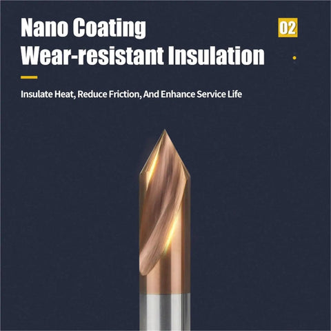 Carbide Spot Drill Bit 60 Degree for CNC Chamfering and Centering Guide Tool Tungsten Steel D12x100L with nano coating