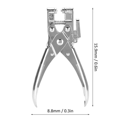 Metal Handheld All In One Hole Puncher With Retainer for office and home use, showing adjustable depth mechanism and sheet capacity.