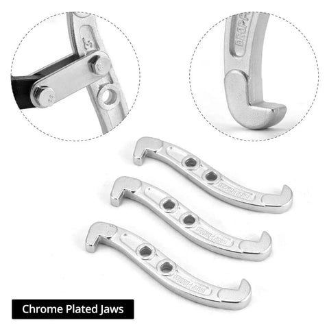 Beefy 3 Inch Gear Puller With 3 Reversible Jaws, Drop Forged Cr-V Steel, Heat Treated, 3 Ton Capacity, Chrome Plated Jaws