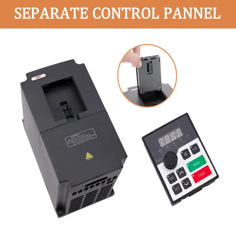5.5KW VFD Inverter For CNC Spindle Motor Converts Single Phase To 3 Phase 220V 25A with separate control panel