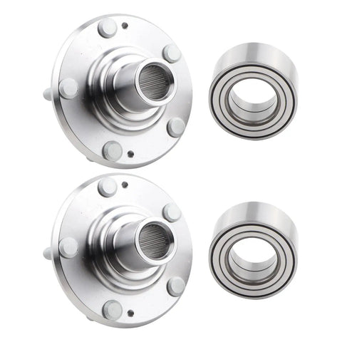 Two Piece Wheel Hub Bearing Assembly Set Compatible With 2011 Through 2015 Hyundai Elantra, 2013 Through 2017 Elantra GT, And 2012 Through 2017 Veloster Replace 510093 Premium Quality Replacement Part, showing front and bearing components.