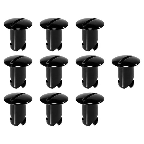 Aluminum Button Quarter Turn Dzus Fasteners Set Black 10 Pack With Seven Sixteenths Inch Stem And Oval Head.500 Grip