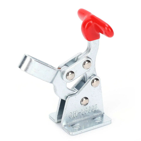 Two-Piece Quick Release Toggle Clamp Set For Woodworking Jigs And Fixtures, Horizontal Hold-Down Clamps with red handle