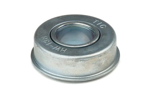 Flanged Wheel Bearing 1/2 In ID, 1 1/8 In OD, 1/4 In Flange, HW-11B Bearing for small machinery, carts, rollers, light duty equipment.