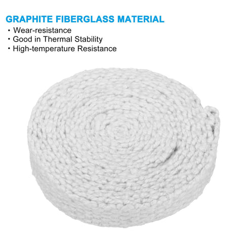 PATIKIL wood stove gasket rope, white ceramic fiber, 1" x 1/8" x 157" roll