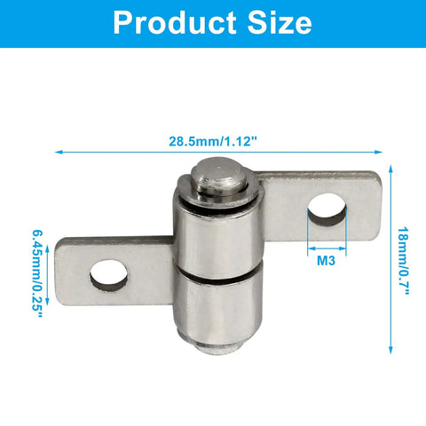 2 Sets 360 Degree Torque Hinge 0.3N.m Friction Hinges For Cabinets Boxes And Doors Carbon Steel Construction Size View