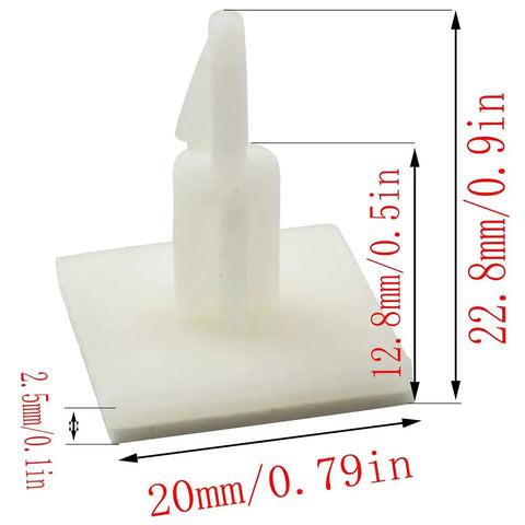 Sticky PCB Spacer Adhesive Standoffs Plastic Columns White 25 Pieces 20mm Square Base With 22.8mm Height Buckle Design