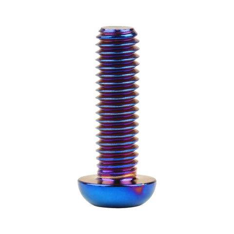 Heavy Duty Titanium Button Head Torx Bolts M6x20mm Pack Of 6 Burn Blue 6AL4V Grade 5 For Bicycle Motorcycle Car 1mm Thread Pitch T30 Torx Key Required High Strength Fasteners With Full Thread