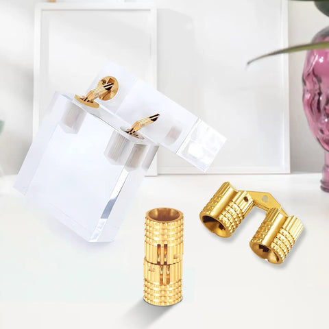 Hidden Brass Hinges 8mm 4 Pack With 16 Screws For Jewelry Boxes And Cabinets Concealed Invisible 180 Degree Opening DIY Handcraft