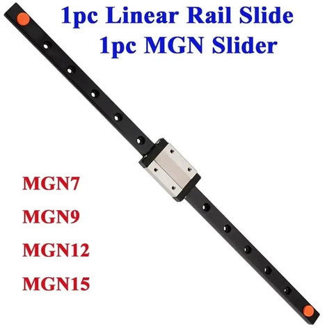 Beefy Black MGN9 Miniature Linear Rail Slide Kit With 100Mm To 400Mm Travel And One MGN Slider Block H Style For Smooth Precision Motion