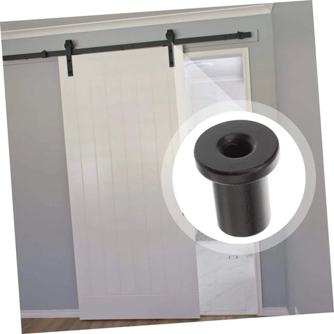 5 Piece Sliding Barn Door Track Spacers Set Adjustable Replacement Hardware for Flat Track Systems, black steel spacer