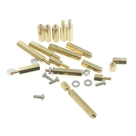M2.5 Brass Hex Standoffs Spacers Kit With Male And Female Threads 500 Piece Assortment Of Screws Nuts Washers And Flat Washers For Diy Electronics Projects Great For Hobbyists And Builders Includes Lengths From 6mm To 25mm