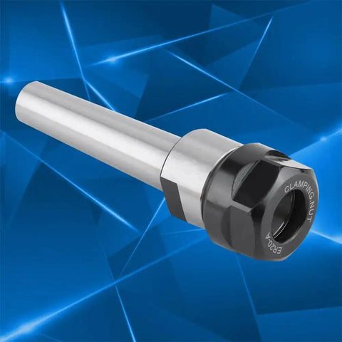 MT2 Collet Chuck Holder for CNC Milling, Taper Collet Arbor Adapter, heavy duty metal straight shank tool on blue background