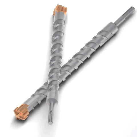 Two One And Three Eighths Inch SDS Plus Rotary Hammer Drill Bits With Carbide Tip For Concrete Masonry Stone Brick And Cement Anchoring
