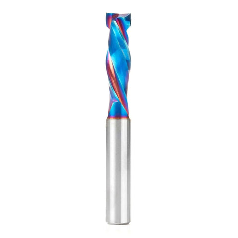 3/8 Inch Shank CNC Solid Carbide Spektra Extreme Tool Life Coated Mortise Compression Router Bit, 1-1/4 Inch Cutting Height, front view