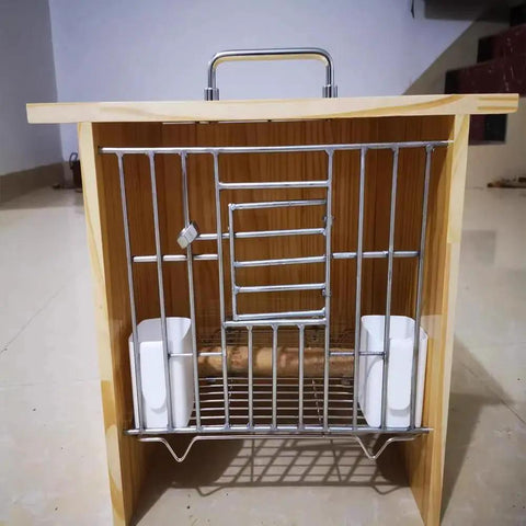 90 degree folding pull handle on a wooden crate, showcasing 304 stainless steel folding handle with ergonomic slim foldable design