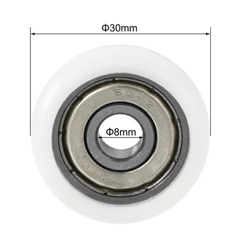 Ball Bearing Guide Pulley Roller Round Wheel 8x30x8.5mm Dual Shielded GCr15 Chrome Steel Bearings front view