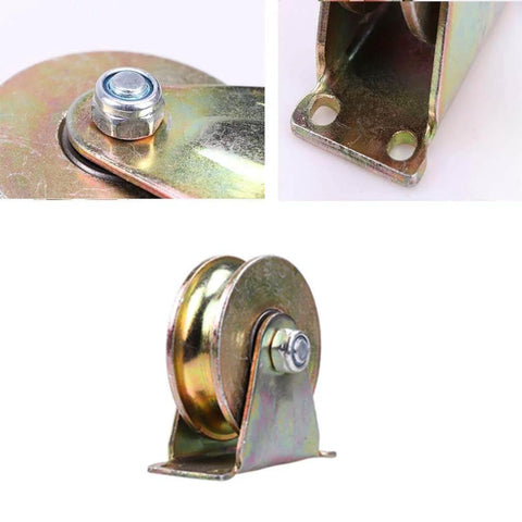 UGroove Rigid Track Wheel Sliding Gate Roller Beefy Heavy Duty Barn Door Caster 45 Steel With Double Bearings Galvanized Finish