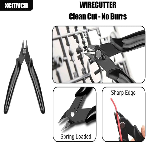 43-Piece Pro 3D Printer Tools Kit With Grab-And-Go All-In-One Maintenance And Cleaning Set wire cutter close-up, spring-loaded