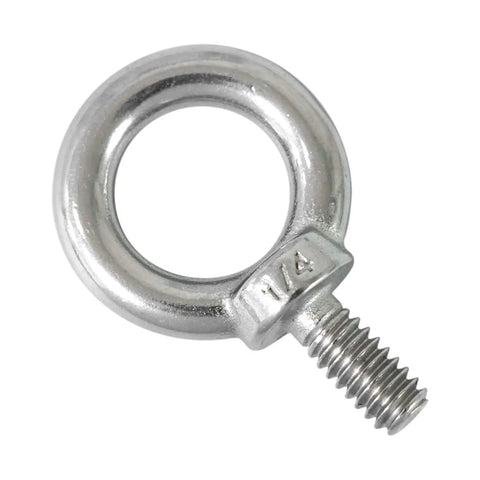 One Quarter Inch UNC Lifting Shoulder Eye Bolts, Marine Grade 316 Stainless Steel With Threaded Nut Fasteners, Heavy Duty Lifting Gear