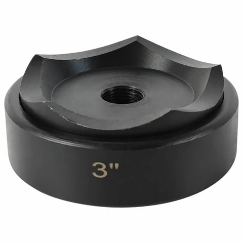 Beefy Three Inch Conduit Punch And Die For Hydraulic Knockout Driver Three Quarter Inch Sixteen UN Thread Ten Ton Punching Force