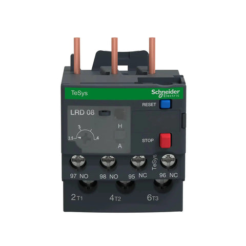 TeSys D Class 10 Overload Relay For IEC Contactor, Bi Metallic Thermal Sensor, 2.5 To 4 Amp Trip Range, Screw Clamp Terminals