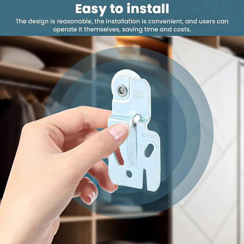 Hand holding component of Sliding Door Hardware Wardrobe Roller Kit With Four Wheels For Top Hung Bypass Doors For Kitchen And Pantry